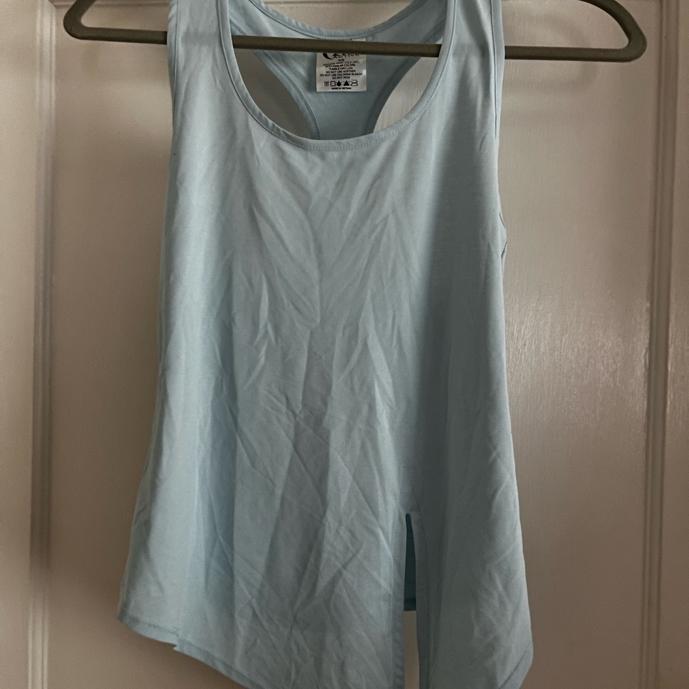 ZYIA Light Blue Asymmetrical Tank Top